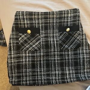 Forever 21 Black and White Mini Skirt for Work